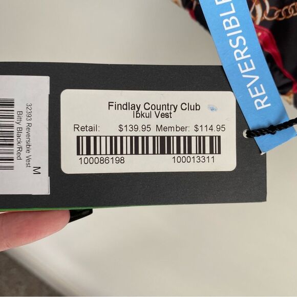 IBKUL Bitty Black & Red Quilted Horsebit Puffer Golf Vest Medium NWT - Picture 4 of 10